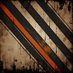 Brown black grunge diagonal stripes industrial background warning frame, vector grunge texture warn caution, construction, safety background with copy space for photo or text design