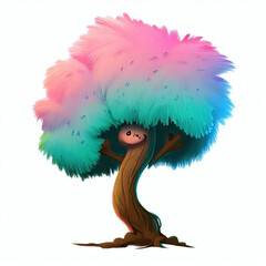 Obraz premium furry forest animal with beautiful colors and white background. with Generative AI technology 