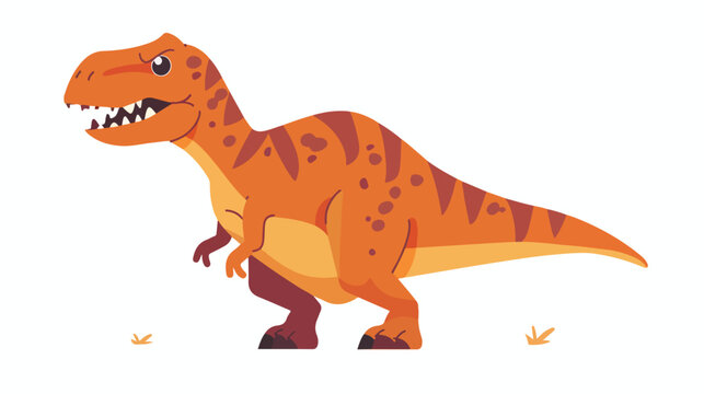 Cute vector dino t rex animal funny Flat vector isolated