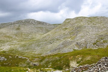 Beautiful shot of mountains against a cloudy sky during the daytime