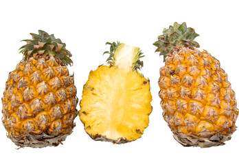 fresh pineapple on white background.