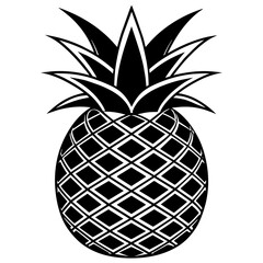 illustration of pineapple, black pineapple silhouette vector illustration,icon,svg,pineapple characters,Holiday t shirt,Hand drawn trendy Vector illustration,pineapple on a white background