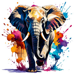Abstract Colorful Elephant in Pop Art

