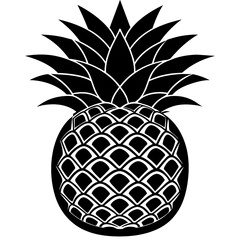 illustration of pineapple, black pineapple silhouette vector illustration,icon,svg,pineapple characters,Holiday t shirt,Hand drawn trendy Vector illustration,pineapple on a white background