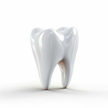 AI generated illustration of A white tooth on a white background