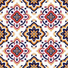 Fototapeta premium Pattern seamless design, wallpaper, flower, fabric, carpet, mandalas, clothing, wrapping, sarong, tablecloth, shape, geometric pattern, ethnic pattern, traditional. illustration