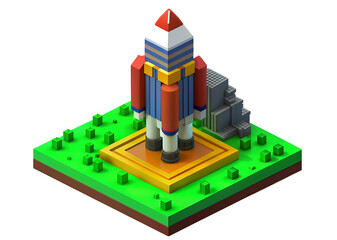 rocket launcher of voxel art
