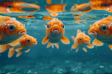 Fotobehang goldfish in aquarium © Saad