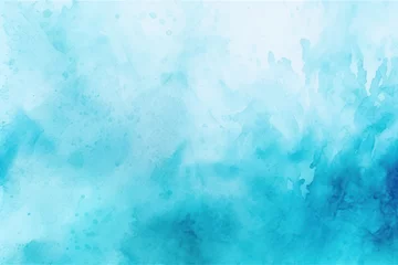 Foto op Plexiglas Cyan watercolor light background natural paper texture abstract watercolur Cyan pattern splashes aquarelle painting white copy space for banner design, greeting card © Michael