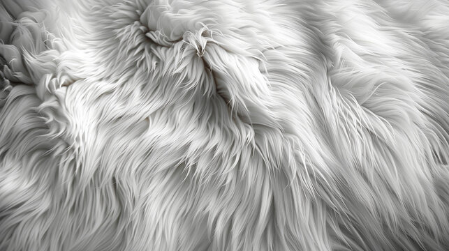 Soft White Fur Background