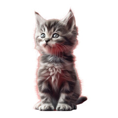 Fototapeta premium A kitten on a Transparent Background looking up