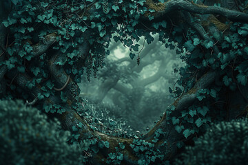 Vines that weave through dimensions, their fruits portals to other worlds, seeding the forest with a