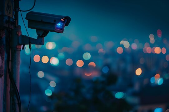 the security camera in a building has been attached to it