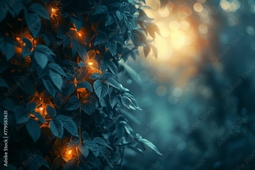 Poster Vines that glow with a soft light, their patterns telling ancient stories as they guide the way thro