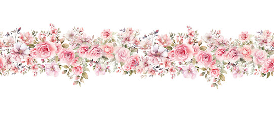 Obraz na płótnie Canvas floral seamless border