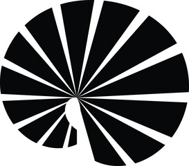 Black white line distortion illusion design. Geometric striped pattern. Vector monochrome background	

