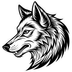        Wolf side head vector illustration.
