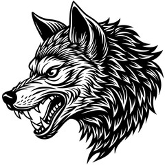       Wolf side head vector illustration.
