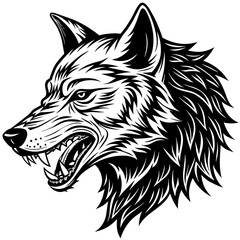        Wolf side head vector illustration.
