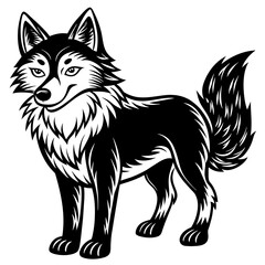 Obraz premium Wolf side head vector illustration. 