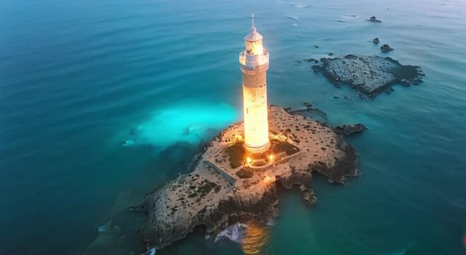 light tower at sea footage
