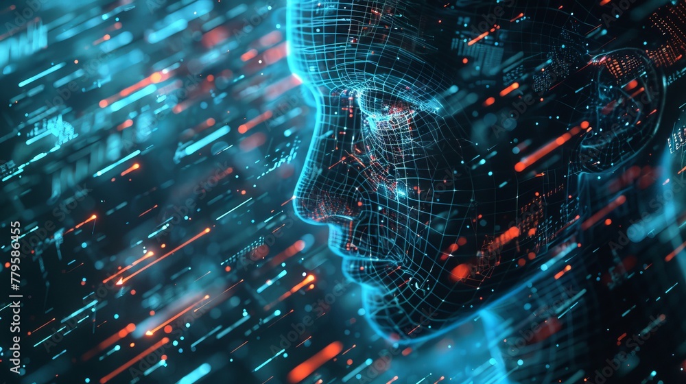 Poster memory overload and coding corruption captured in a contemporary cyber protection artwork, 4k