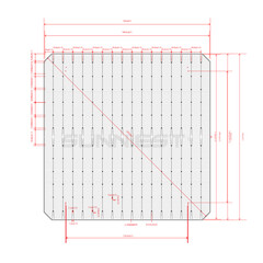 Monocrystalline Solar Cell Topcon 182 16BB Photovoltaic Line Drawing with dimensions