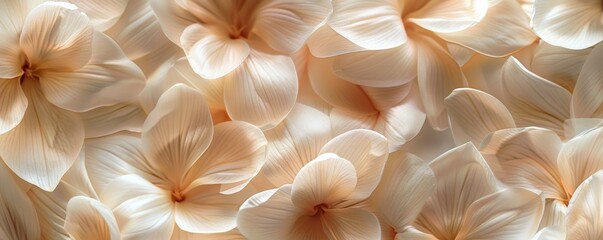 Seamless background of delicate ivory petals in full bloom - obrazy, fototapety, plakaty