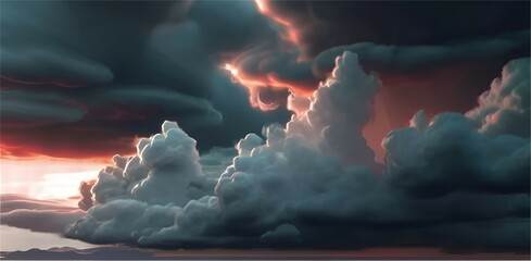 Intense moody storm clouds clipart on transparent backgrounds 3d render .
