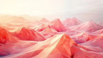 Papier Peint photo Corail Abstract organic geometric 3D landscape background with futuristic technology.