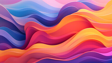 Obraz premium Digital colorful rainbow wavy curve abstract graphic poster web page PPT background