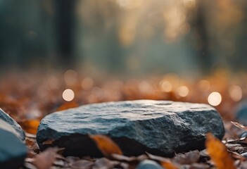 AI generated illustration of rocks in a field with soft backlighting