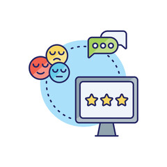 Feedback And Ratings vector icon, rating and review vector concept icon