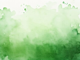 Green watercolor light background natural paper texture abstract watercolur Green pattern splashes aquarelle painting white copy space for banner design, greeting card