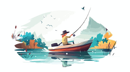Fishing Flat vector isolated on white background ar