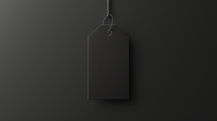 Elegant black price tag on dark background