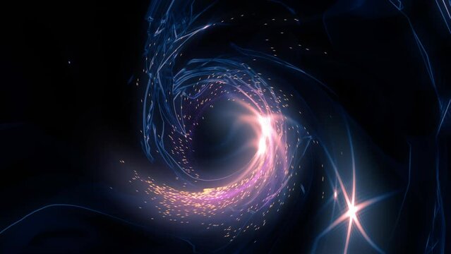 Vortex of stars and particles floating in deep space fantasy concept