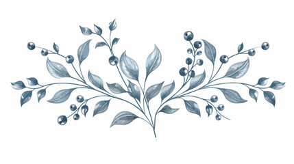 Floral vector design with leaves branches and berries