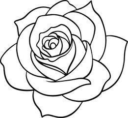 A rose flower outline vector art