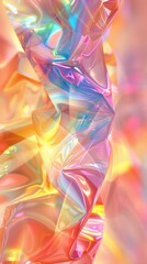 Abstract iridescent foil texture with vibrant swirls of color.