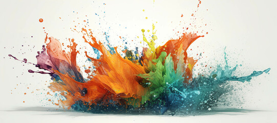 colorful watercolor ink splashes, paint 217