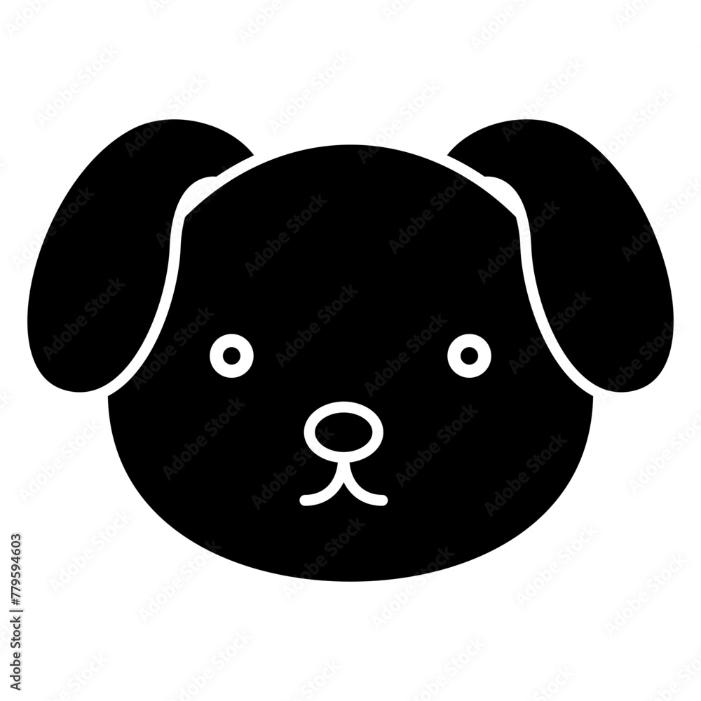 Sticker dog head glyph icon