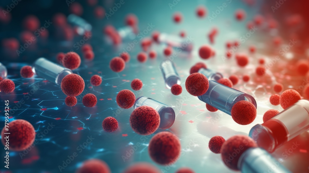Poster ai analyzes data to find a cure for aids. anxious atmosphere the results help researchers develop ne