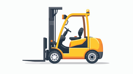 Forklift icon in color drawing. Industrial vehicle wo