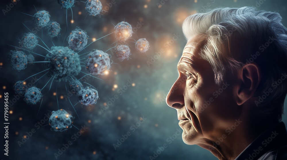 Aufkleber ai analyzes data to find ways to prevent alzheimer's disease. anxious atmosphere the results help re