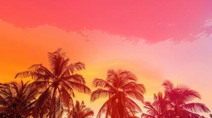 Fototapeta na wymiar A tropical sunset gradient from fiery red to mango orange