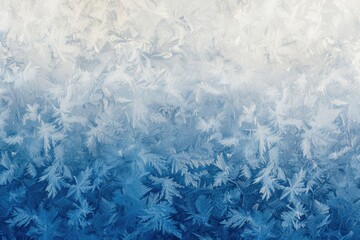 A wintry gradient from frosty blue to white snow - obrazy, fototapety, plakaty