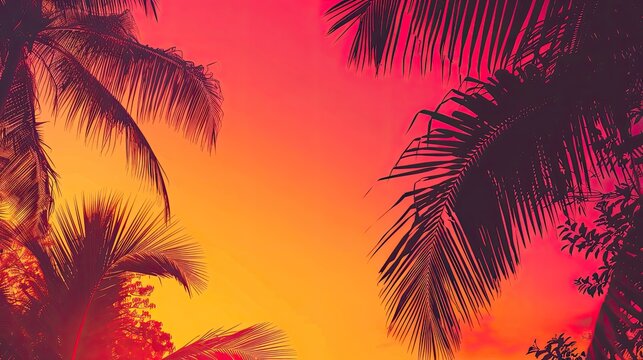 A tropical sunset gradient from fiery red to mango orange