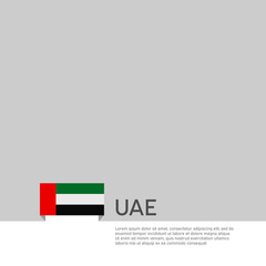 United arab emirates flag background. State patriotic uae banner, cover. Document template with uae flag on white background. National poster. Business booklet. Vector illustration, simple design