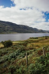 Vertical shot of the landscape at Connemara National Park in Ireland